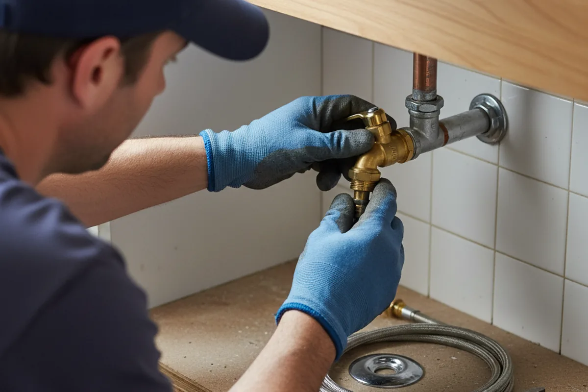Shutoff valve and fitting work during Emergency Plumbing in Jordan